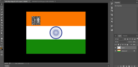 tricolor flag and fabric image in photoshop